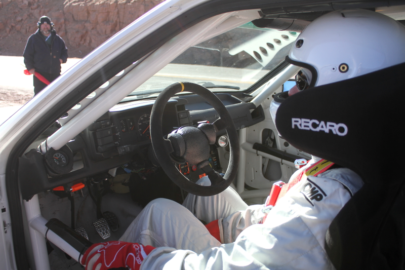 Hackl sits in his car on practice day.